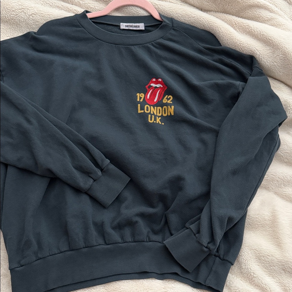 Free People/DAYDREAMER Rolling Stones UK Crewneck👅🎸🤘🏽 - Picture 7 of 9
